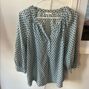 Joie Silk Patterned Blue Blouse